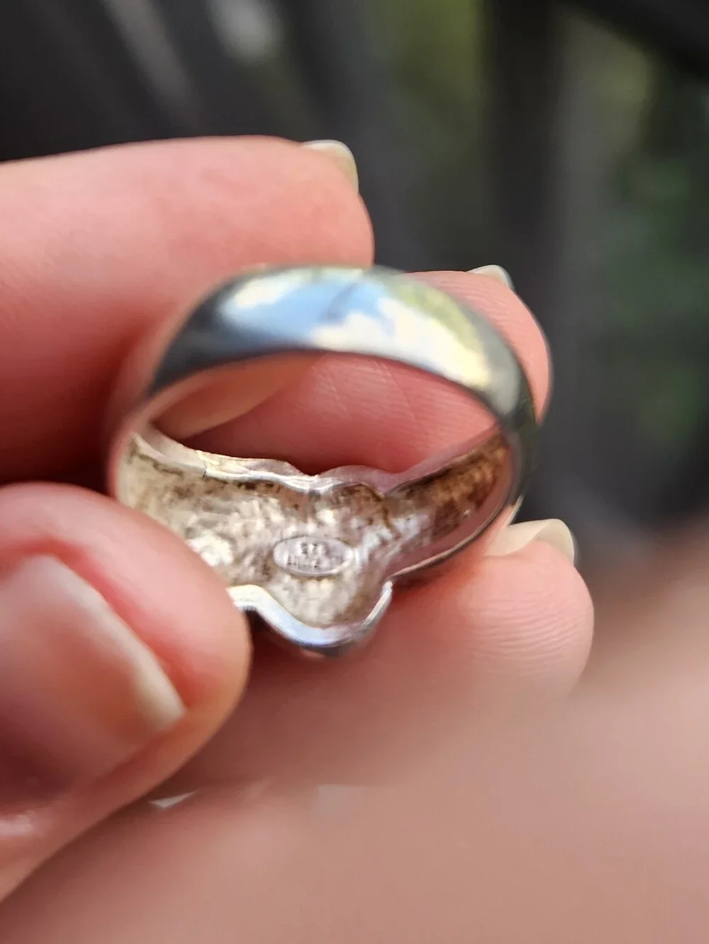 Handmade Sterling Silver 925 Vintage Double Heart Ring Size 7